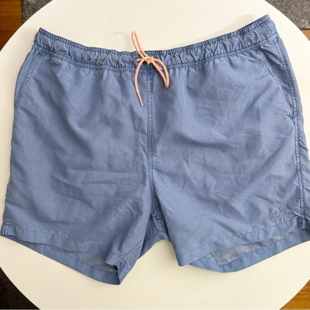 Faherty Men's 6” Sunwashed Swim Trunk Size XXL Sea Salt Blue New Lined